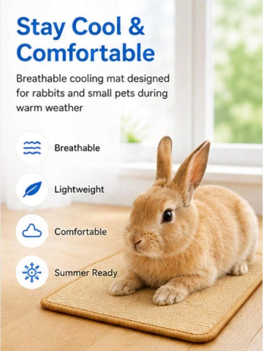 Rabbit Cooling Mat, Bunny Summer Cooling Pad, Breathable Small Animal ...