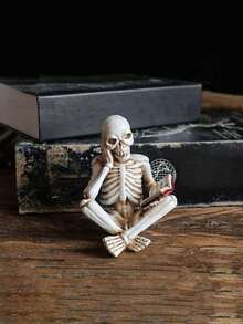 Humorous Reading Skeleton Figurine, Halloween Desktop Decor, Perfect Spooky Accent For Bookshelf, Desk, Office And Bedroom, Great Gift For Book Lovers, Halloween Enthusiasts And Gothic Decor Fans - 1PC - View 5