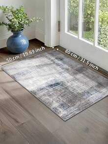 Modern Abstract Gray Blue Long Runner Rug, Non-Slip Jelly Backing, Machine Washable, Suitable For Hallway, Kitchen, Entryway, Laundry Room And Bedside - Grey - View 12