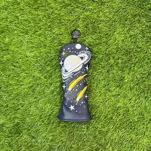 Planet Meteor Theme Wooden Shaft Protector Golf Club Head Cover, 3D Saturn Ring Embroidery, Delicate Litchi Texture PU, Shock-Absorbing Head Cover For On-Course Use - Royal Blue - View 9
