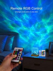 1pc [Desktop Decorative Lamp] White Base Water Ripple Night Light, Colorful Flowing Light For Wall And Ceiling | Suitable For Desk, Bedside, Room Atmosphere, Holiday Decoration - Multicolor - View 14