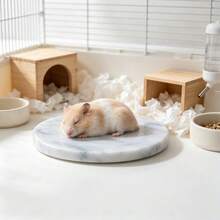 1 buah Alas Pendingin Musim Panas untuk Hamster, Piring Pendingin Keramik Segi Delapan/Bulat dengan Pola Marmer, Piring Pendingin Keramik untuk Hamster, Alas Pendingin untuk Meredakan Panas pada Hewan Peliharaan Kecil, Alas Tidur dan Istirahat di Kandang - View 7