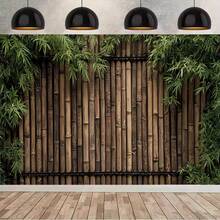 1pc Retro Bamboo Forest Bamboo Wall Landscape Theme Banner, Polyester Material, Suitable For Chinese-Style Theme Parties, Tea Room Decoration, Friend Gatherings, Ancient-Style Photo Shoots, Birthdays, Indoor/Outdoor Decoration, Universal Theme. - A - View 8