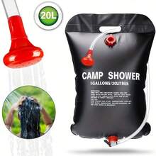 20L Portable Camping Shower Bag With Detachable Hose And Switch Shower Head, Suitable For RV, Beach, Hiking Outdoor Travel Gear - Multicolor - View 2
