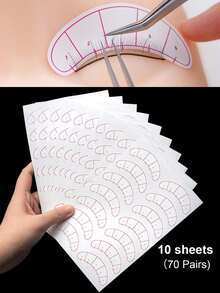 70 Pairs Eyelash Extension Center Stickers Eye Practice Patch Pad - Multicolor - View 5