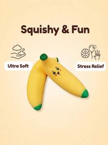 Cute Banana Squeeze Toy, Playful Expression Design, Soft Touch, Perfect Sensory Toy, Party Favor Filler, Ideal Gift For Holiday Parties And Birthday Gatherings - Random Color And Style - Multicolor - View 5