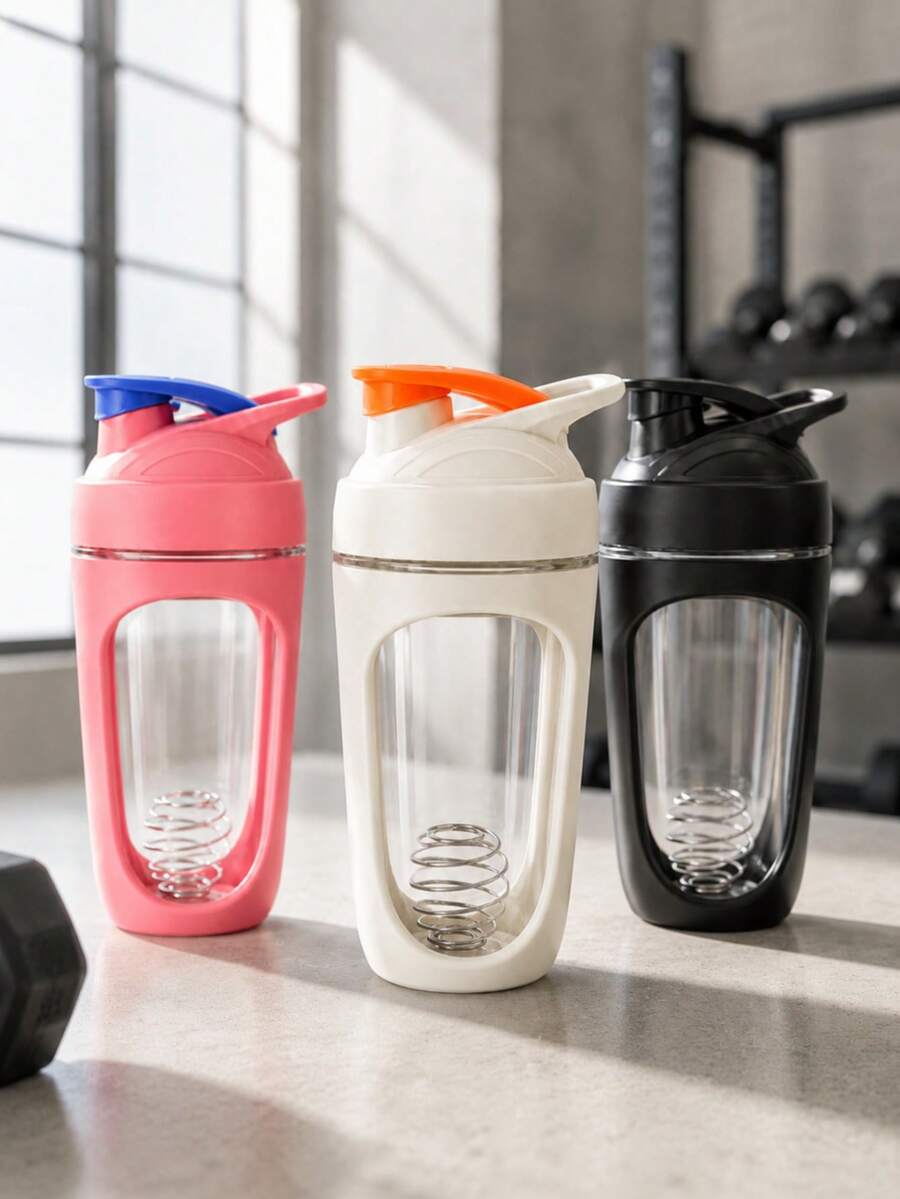 500ml Plastic Shaker Cup, Protein Powder Shaker Cup, Meal Replacement Shake Mixer Cup, Fitness Water Bottle - Multicolor - View 1
