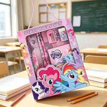 Hasbro 6pcs/Set Stationery Gift Box Set, Includes Pencil, Ruler, Pencil Sharpener, Eraser, Notebook Combination, Daily Office Gift, Holiday Gift, Complete Cartoon Stationery Desktop Accessories Set, Party Favor - Multicolor - View 3
