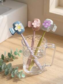 Estuche portátil para cepillo de dientes con estampado de flores de cerezo, caja de almacenamiento transparente para cepillo de dientes de viaje, soporte antipolvo para cepillo de dientes, diseño ligero fácil de transportar, adecuado para el hogar, dormitorio, viajes, vacaciones, regalo perfecto para entusiastas de los viajes, esencial para el cuidado bucal - Estilo 3 - Ver 5