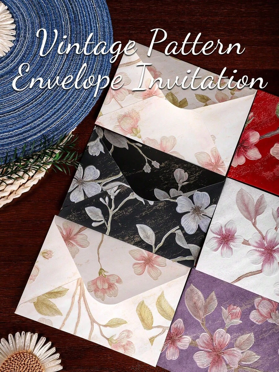 Luxury Envelopes, High-End Unique, Elegant & Exquisite, Invitation Envelopes, Gold Foil Embossed Pattern, Premium Gold Foil Envelopes, Classic & Sophisticated, Perfect For Wedding Invitations, Birthday Invitations, Parties And Gifts. - Multicolor - View 1