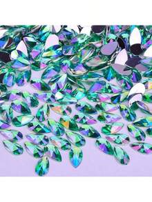 ICIQ 50pcs 8*13mm Acrylic Non-Hotfix Rhinestones Flat Back Teardrop Shape AB Color DIY Jewelry Crystal Stones For 3D Nail Art, Clothing, Wedding Outfits - 8mm*13mm - View 16