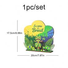 Brazil National Day Party Decoration Wooden Tabletop Ornament Holiday Celebration Plaque - Multicolor - View 4