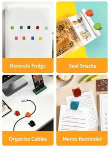 5pcs Candy Color Magnetic Clips Memo Clips Colorful Stationery Clips Magnetic Metal Small Clips Multi-Functional Magnetic Photo Clips Random Color - One Size Fits All - View 4