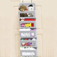 Over-The-Door Hanging Storage Organizer, 5-Tier Hanging Door Storage Bag With 5 Large Capacity Pockets, Anti-Tilt, 44 Lbs Load Capacity, Suitable For Bedroom, Bathroom, Storage Room, Nursery - Dark Grey - View 11
