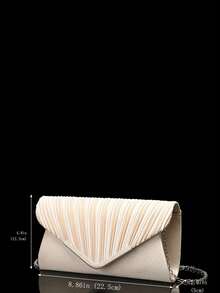 Pink Satin Ruched Evening Clutch Bag - Apricot - View 9