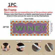 1pc Wine Theme Wall Decor Painting, Panoramic Kitchen Canvas Wall Art Poster, Optional Frame, Vintage Sign, Suitable For Room Home Decor, Kitchen Bar Decor, Maximalist Style, Wine Lover Gift, Restaurant Poster - 1pc - View 15