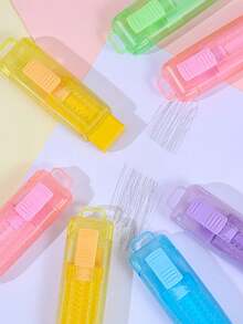 New Shiny Macaron Transparent Color Push-Pull Eraser, Clean Exam Dust-Collecting Eraser, Push-Style Eraser, Student Back-To-School First Day Of School - Multicolor - View 2