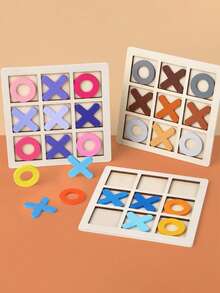 Wooden Chess Toys For Children's Puzzle Game XO Double Play Parent-Child Interaction Recommends Traditional Desktop Chess - 彩色 - 查看 1