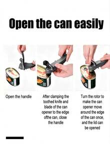 1/3 New Manual Can Opener, Designed Specifically For Iron Cans, Convenient And Practical Lid Opener, Non-Slip Design, Suitable For Various Sizes Of Iron Cans, Essential Can Opener For Home Kitchen - View 5