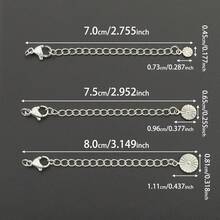 5pcs Stainless Steel Extension Chain With Lobster Clasp And Round Sun Pattern Tail Pendant 70mm/75mm/80mm Suitable For Handmade DIY Jewelry, Bracelet, Necklace, Adjustable Chain, Tail Chain, Extension Chain, Bag Charm, Jewelry Chain, Beading Accessories, Closure Connector, Jewelry Making Materials - Extended Chain - View 3