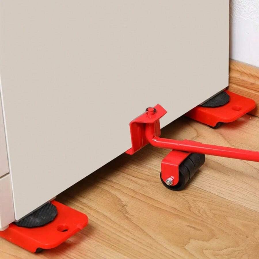 5pcs Red Furniture Mover Set, Multi-Functional Heavy Duty Furniture Lifter And Dolly Tool Base For Moving Bed And Heavy Items - Multicolor - View 1