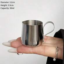 Stainless Steel Mini Milk Pitcher With Pointed Spout, Latte Art Cup, Small Milk Jug, Coffee Milk Cup, Coffee Tool - Silver - View 14