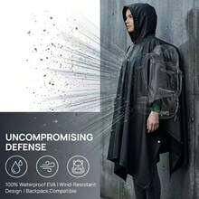 Unisex Long Waterproof Raincoat, Wrap-Around Design, Suitable For Hiking, Fishing, Camping And Other Outdoor Activities - A - View 1