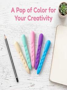 5pcs Ergonomic Grip Eraser Sticks Set Triangular Anti-Slip Precision Erasing For Sketching Artists ,Office Supplies,Back-To-School Supplies - Ergonomic Eraser - View 2