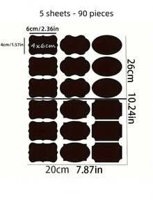 Chalkboard Label Stickers - 1pc/6pcs/12pcs Reusable Waterproof Labels, Various Shapes, Suitable For Kitchen, Spice Jars, Jam Labels, Etc., 6*4 Cm - View 12