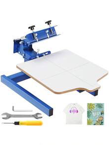 Screen Printing Machine 1 Color 1 Station Silk Screen Printing Press 21. 2x17. 7in Screen Printing Press Double-Layer Positioning Pallet Adjustable Tension For T-Shirt DIY Printing - Default - View 9