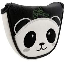 Sarung Putter Panda Kartun Gaya Cina, Desain Lucu Bordir Bambu, Kain PU Tebal, Ukuran Putter Setengah Lingkaran Besar Universal, Aksesori Pelindung Klub Golf yang Menyenangkan - Hitam dan Putih - View 10