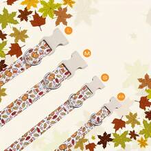 Autumn White Dog Collar, Polyester Adjustable Collar With Pumpkin And Coffee Cup Print, Suitable For Small And Medium Dogs Holiday Neckband - Mixed color - View 6