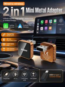 XUDA 新版 CarPlay AI Box Mini Superbox 有線轉無線，無線 CarPlay 與 Android 2合1功能，支援 2.4-5.0 GHz WiFi 5，適用於 99% 配備有線 CarPlay 與 Android 功能的車款 - B - View 12