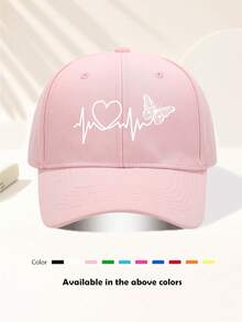 This Unisex Hippie Baseball Cap Features "Heartbeat Butterfly" Pattern, Adjustable Size, Perfect For Outdoor Sun Protection. Suitable For Travel, Vacation, Sports, Beach, Fishing And Campus Occasions. Designed In Y2K Style, Can Be Used As A Football Fan Gift, 2026 World Cup - Multicolor - View 8