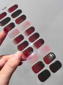 半固化凝膠美甲貼片 20片裝 長效沙龍級美甲貼紙 易貼易撕 UV燈使用 - 彩色 - 查看 6