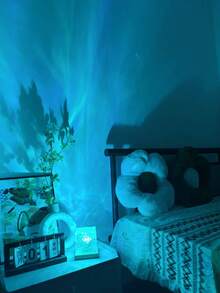 1pc LED Wave Projection Light With Touch/Remote Control, Glowing Cube Crystal Lamp, 16 Color Modes, USB Powered, Bedroom Decor LED Light, Party, Bedroom Ambiance Decoration, Perfect Gift Choice - Multicolor - View 4
