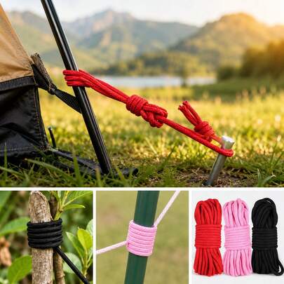 3 Colors Soft Braided Rope Set, Multi-Purpose Thick Rope, Suitable For DIY Crafts, Clothesline, Home Storage, Camping Fixation, Outdoor Sports And Climbing Style Decoration