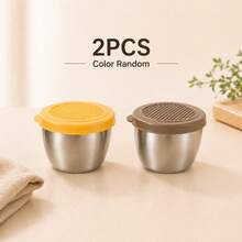 6PCS 2.7oz Sauce Cups With Lids, Stainless Steel Mini Condiment Containers For Dips, Lunch Box, Leak Resistant, Random Color - Multicolor - View 11