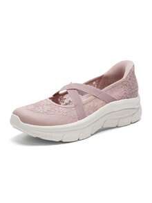 Skechers Women's Lightweight Casual Shoes ARCH FIT MC D'LUX Mary Jane Shoes Comfortable Breathable Cushioned Athletic Shoes 159523-ROS - Rose Red - View 8