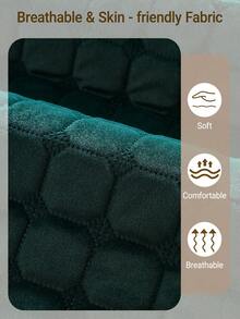 1pc Solid Color Minimalist Geometric Plaid Velvet Sofa Cover, Scratch-Resistant Non-Slip Washable Velvet Sofa Pad, Pet-Friendly Cat & Dog Furniture Protector, Luxury Soft Velvet Sofa Slipcover - Dark Green - View 4