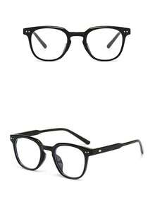 1 Stück vielseitige Herren-Brille mit kleinem quadratischem Rahmen ohne Sehstärke, geeignet für den täglichen Gebrauch, Lesen, Schulanfang, Pendeln, Arbeit, Ausflüge, Gesichtsformung, unverzichtbares Accessoire für einen attraktiven Look - Schwarz - Übersicht 3