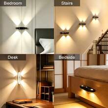 1pc 3-Color/RGB Multi-Color Cat Eye Dual Pupil Motion Sensor Night Light, Magnetic Wall Lamp, Makeup Light, Cat Eye Design Wall Lamp (500mAh) - 多色 - 查看 4