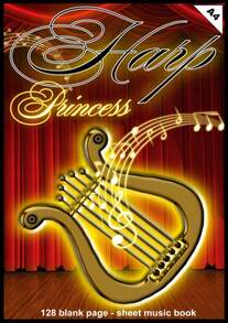 Harp Princess: Sheet Music Book, A4, 128 Blank Music Sheets, Composer, Write Music, Composing Sheets, Professional Composing, Gift For Musician, Music  Girls, For Beginners &Amp; Advanced, Song Writer - White - View 1