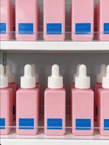 Pink Square Plastic Dropper Bottles 10/30/50ml Empty Cosmetic Liquid Containers For Serum Essential Oil Durable Unbreakable Precise Control Travel Size Portable - View 4