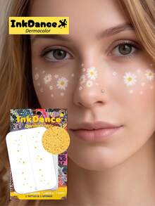 1 bộ miếng dán xăm tạm thời "Floral Freckles" họa tiết hoa cúc trắng dán mặt, xăm giả chống nước, hiệu ứng xăm chân thực, nhiều màu, InkDance, Ink Dance, dễ dán và dễ gỡ CSD092 - Nhiều màu - Xem 7