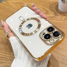Phone case: Magnetic plated transparent protective case for iPhone16, 15, 14, 13, 12, 11 Pro Max, with  lens protective glass and wireless charger cover. - Dunkelviolett - Übersicht 4