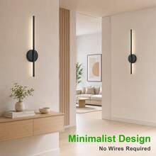 2pcs Rechargeable Wall Lights, Plug And Play, No Complex Installation, Wireless LED Wall Lights With Remote Dimming, Suitable For Bedroom, Stairs, Indoor, Kitchen, Balcony, Closet Home Decor Lighting - 50cm - View 9