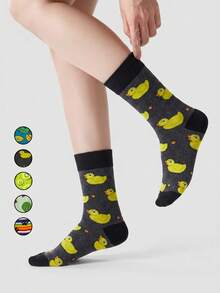 1/5/10 Pairs Women's Mid-Calf Socks, Funny Banana Cartoon Unisex Sports Style Long Socks, Crazy Happy Socks - Multicolor - View 9