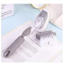 Long Handle Kitchen Cleaning Brush With Refillable Detergent Container And Replaceable Brush Head - Multi-Purpose Cleaning Brush Suitable For Pots, Pans, Bowls, Dishes, Sinks, Countertops, Stoves, Backsplashes, Non-Scratch Cookware And Appliances - One Size - View 3