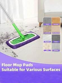 1/4pcs Reusable Microfiber Mop Pads, Dry & Wet Flat Mop Replacement Cloth, Durable & Washable, Easy Cleaning & Dusting, Suitable For Mopping, Sweeping, Hardwood Floors, Dry & Wet Wiping (Mop Not Included) - Upgraded - View 8